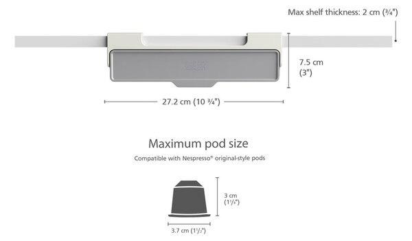 Sivo stojalo za kapsule CupboardStore – Joseph Joseph