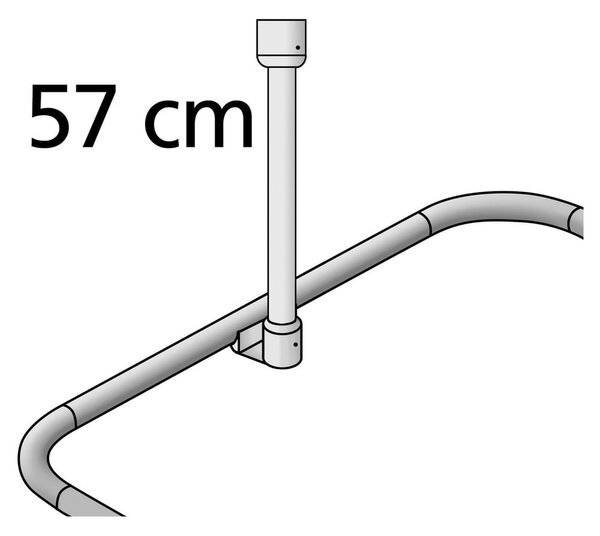 Podpora za teleskopsko palico za tuš zavese Wenko, dolžina 57 cm