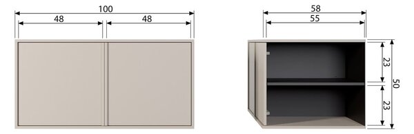 Kremno bela modularna garderobna omara iz masivnega bora 100x50 cm Daily – vtwonen