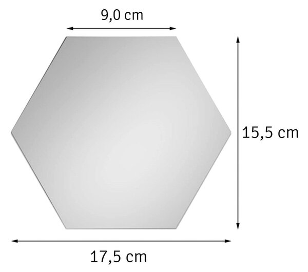 Set 12 šesterokotnih dekorativnih ogledal