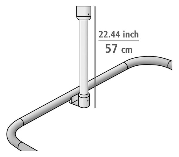 Bel stropni nosilec za tuš zaveso Era – Wenko