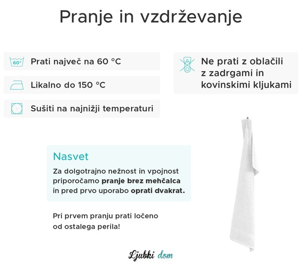 1x kopalna brisača CLARYSSE ELEGANCE 70x140 cm + 1x ročna brisača CLARYSSE 60x110 cm 100% bombaž, modra