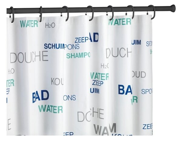 Črn teleskopski nosilec za zaveso za prho Wenko Shower Curtain Rod