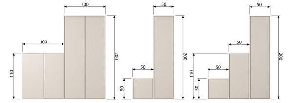 Kremno bela modularna garderobna omara iz masivnega bora 50x110 cm Daily – vtwonen