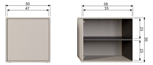 Kremno bela modularna garderobna omara iz masivnega bora 50x50 cm Daily – vtwonen