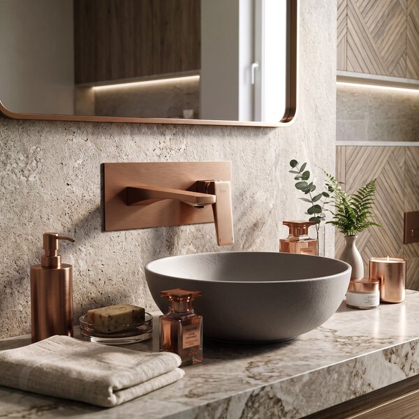 REA PREMIUM Joe Brush Copper Skrita armatura za umivalnik