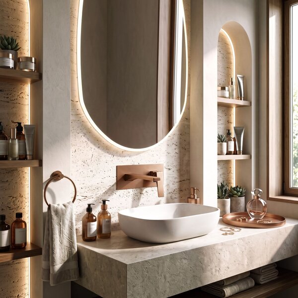 REA PREMIUM Joe Brush Copper Skrita armatura za umivalnik