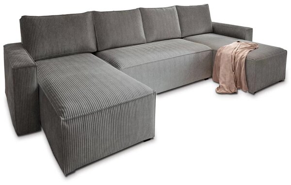 Sedežna garnitura v obliki črke U SMART COSARO 295x140 cm, siva