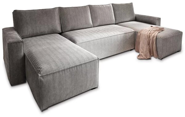 Sedežna garnitura v obliki črke U SMART COSARO 295x140 cm, svetlo siva