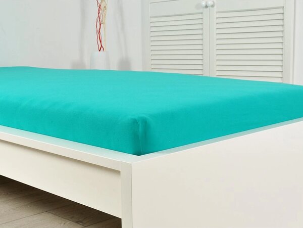 Jersey rjuha za otroško posteljico EXCLUSIVE 60x120 cm turkizna