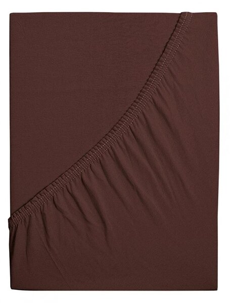 Jersey rjuha za otroško posteljico EXCLUSIVE 60x120 cm temno rjava