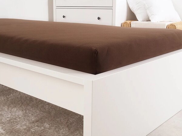 Jersey rjuha za otroško posteljico EXCLUSIVE 60x120 cm temno rjava