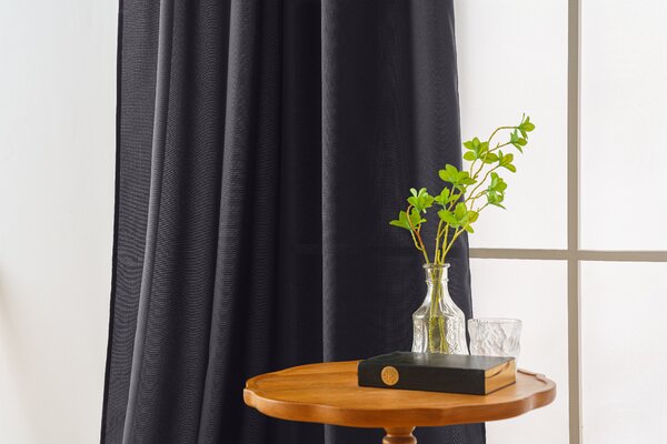 Zavesa OXFORD LIGHT 140x250 cm, temno siva Za obesiti: Trak za nabiranje