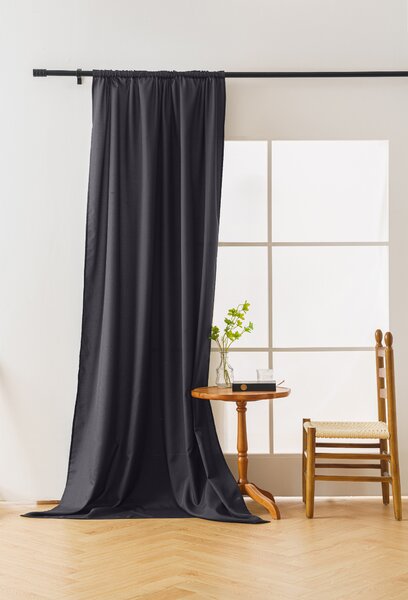 Zavesa OXFORD LIGHT 140x250 cm, temno siva Za obesiti: Trak za nabiranje