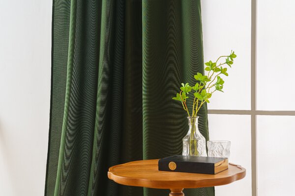 Zavesa OXFORD LIGHT 140x250 cm, temno zelena Za obesiti: Trak za nabiranje