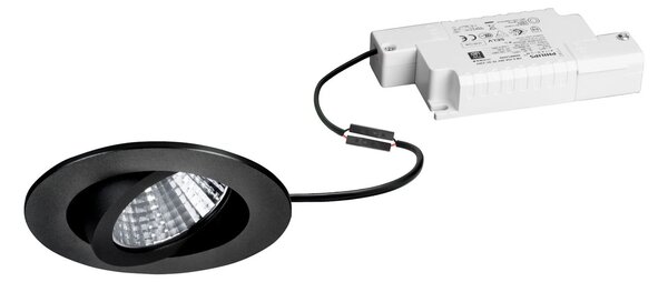 BRUMBERG LED vgradni reflektor Damita-R, RC-dim, mat črna, IP65, zatemnjen, Črna, Kopalnica, Aluminij, Vgradne svetilke okrogle