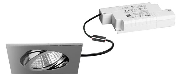 BRUMBERG LED vgradni reflektor Damita-S, RC-dim, sijajni krom, IP65, zatemnjen, Krom, Kopalnica, Aluminij, Vgradne luči kotne