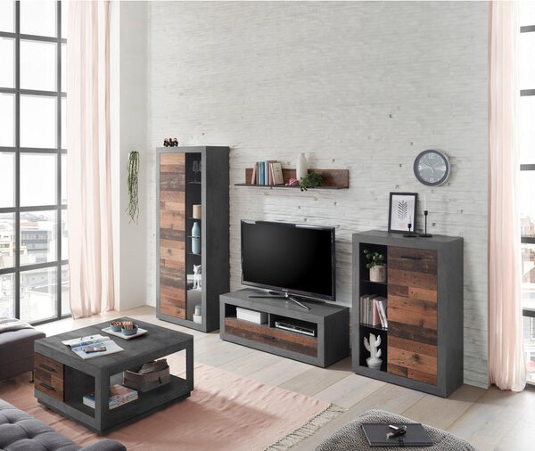 DNEVNI REGAL, antracit, rjava