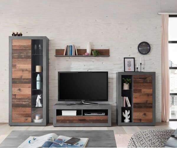 DNEVNI REGAL, antracit, rjava