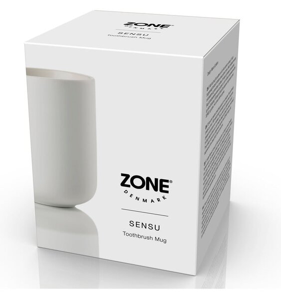 Bel lončen lonček za zobne ščetke Sensu – Zone