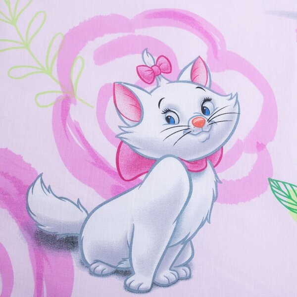 Rožnata enojna bombažna otroška posteljnina 140x200 cm Marie Cat "Pink" – Jerry Fabrics