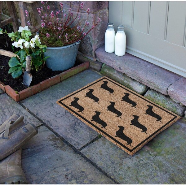 Predpražnik iz kokosovih vlaken 40x60 cm Dachshund – Artsy Doormats
