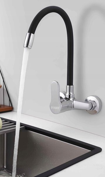 FLEX enoročna stenska kuhinjska armatura z gibljivo cevjo inox
