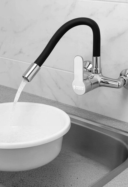 FLEX enoročna stenska kuhinjska armatura z gibljivo cevjo inox