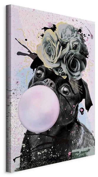 Artgeist Slika Na Platnu Pug With Bubble Gum