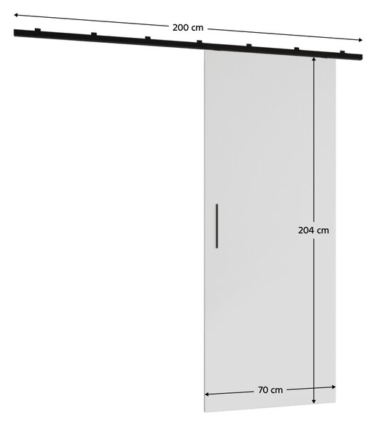 KONDELA Drsna vrata, bela/črna/črna, ZODA 70 1