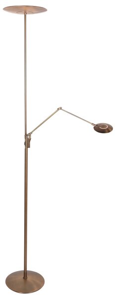 Steinhauer LED-stoječa svetilka Zenith 2 v bronasti barvi, za branje, CCT,, zatemnjen, Bronasta / starinska medenina, Dnevna soba / jedilnica, Kovina, Sodobni, Svetilka za branje