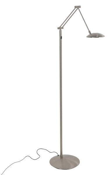 Steinhauer LED-stoječa svetilka Daphne 2, 1-žarilna, jeklo, CCT, daljinski upravljalnik, zatemnjen, Kovinska, Dnevna soba / jedilnica, Kovina, Sodobni