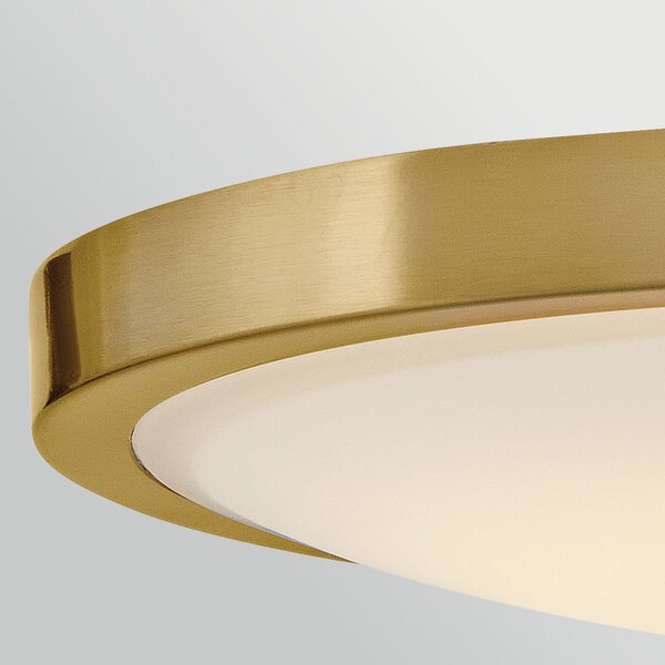 HINKLEY LED-stropna svetilka Kieran, medenina, Ø 36 cm, kovina/steklo CCT, zatemnjen, Zlata / medeninasta, Dnevna soba / jedilnica, Kovina, Vintage