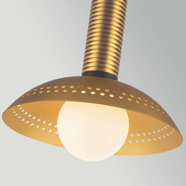 Elstead LED-visoka svetilka Arden, zlata barva, Ø 15 cm, kovina, z možnostjo regulacije, zatemnjen, Zlata / medeninasta, Dnevna soba / jedilnica, Aluminij, Sodobni