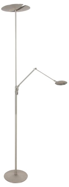 Steinhauer LED-stoječa svetilka Zenith 2, jeklo, za branje, CCT, daljinski, zatemnjen, Kovinska, Dnevna soba / jedilnica, Kovina, Sodobni, Svetilka za branje