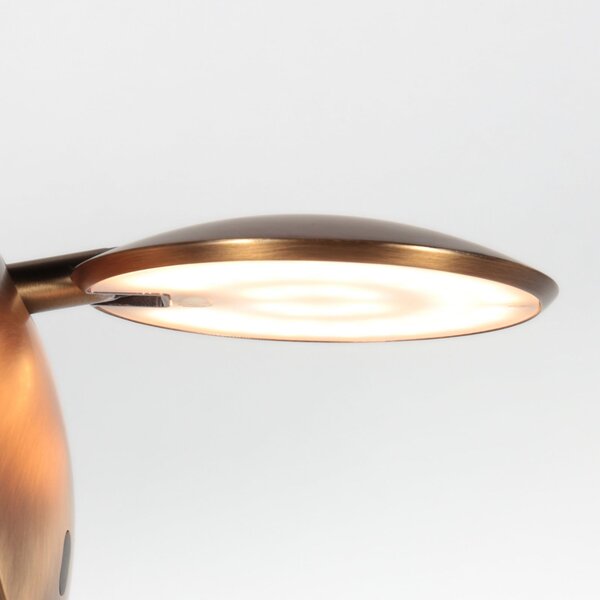 Steinhauer LED-stenna svetilka Zenith 2, bronasta, CCT, kovina, vtič, zatemnjen, Bronasta / starinska medenina, Dnevna soba / jedilnica, Kovina, Sodobni, Okrogla stena