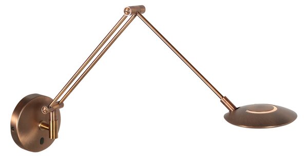 Steinhauer LED-stenna svetilka Zenith 2 z ročajem, bronasta, CCT, kovina, vtič, zatemnjen, Bronasta / starinska medenina, Dnevna soba / jedilnica, Kovina, Sodobni