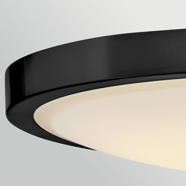 HINKLEY LED-stropna svetilka Kieran, črna, Ø 36 cm, kovina/steklo, CCT, zatemnjen, Črna, Dnevna soba / jedilnica, Kovina, Vintage
