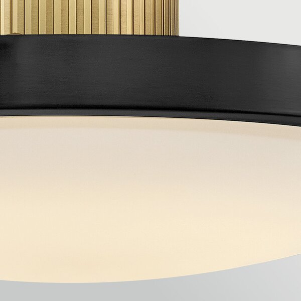 HINKLEY LED-stropna svetilka Kieran, črna, Ø 36 cm, kovina/steklo, CCT, zatemnjen, Črna, Dnevna soba / jedilnica, Kovina, Vintage