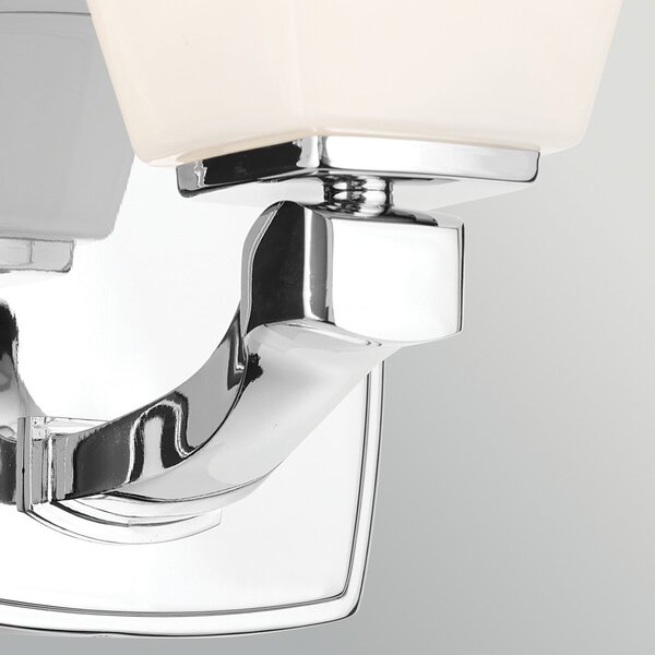 KICHLER Stenska svetilka Marant, krom/opal, višina 24 cm, IP44, G9-LED, Krom, Kopalnica, Kovina, Sodobni, Zidna vtičnica na vrhu