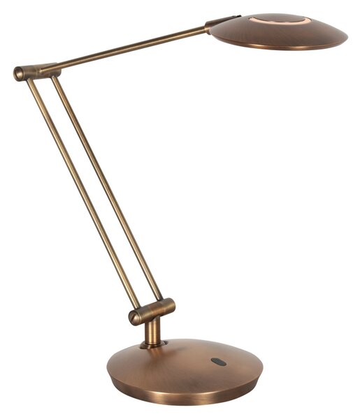 Steinhauer LED-namizna svetilka Zenith 2, bronasta, CCT, daljinski upravljalnik, zatemnjen, Bronasta / starinska medenina, Študija / pisarna, Kovina, Sodobni