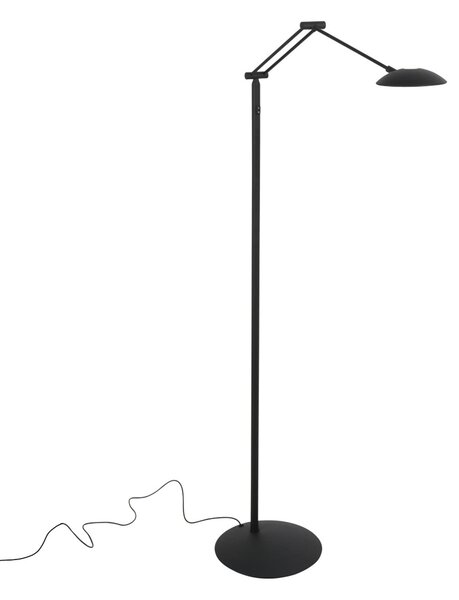Steinhauer LED-stoječa svetilka Daphne 2, 1-žarnica, črna, CCT, daljinski upravljalnik, zatemnjen, Črna, Dnevna soba / jedilnica, Kovina, Sodobni