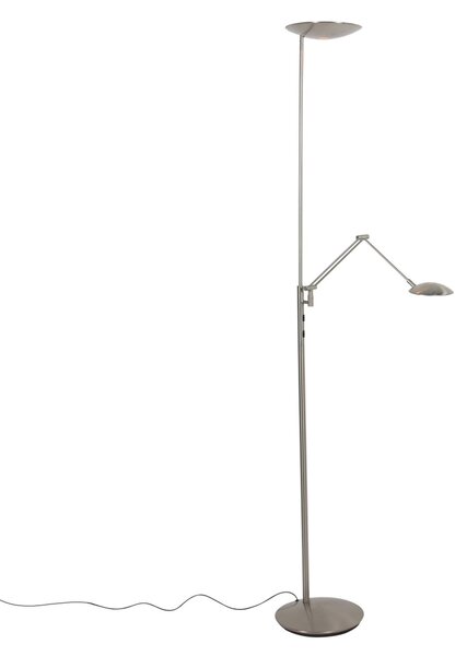 Steinhauer LED-stropna svetilka Daphne 2 +, svetloba za branje, jeklo, CCT, daljinsko, zatemnjen, Kovinska, Dnevna soba / jedilnica, Kovina, Sodobni, Svetilka za branje
