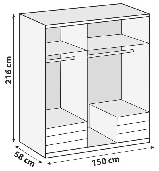 Modern Living Omara S Klasičnimi Vrati Level 36 A, Siva, Bela