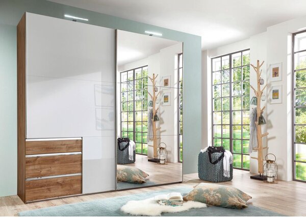 Modern Living Omara Z Drsnimi Vrati Level 36 D, Bela, Barva Hrasta