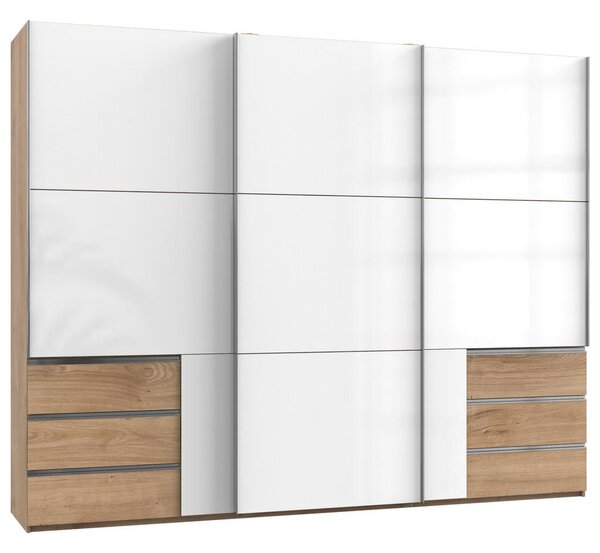 Modern Living Omara Z Drsnimi Vrati Level 36 D, Bela, Barva Hrasta