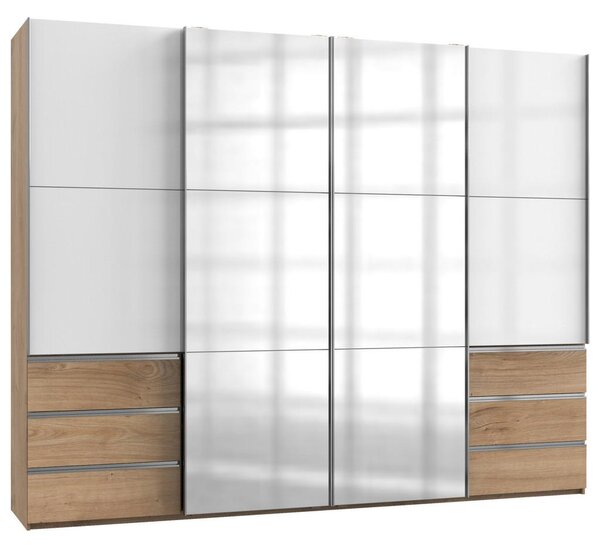 Modern Living Omara Z Drsnimi Vrati Level 36 D, Bela, Barva Hrasta