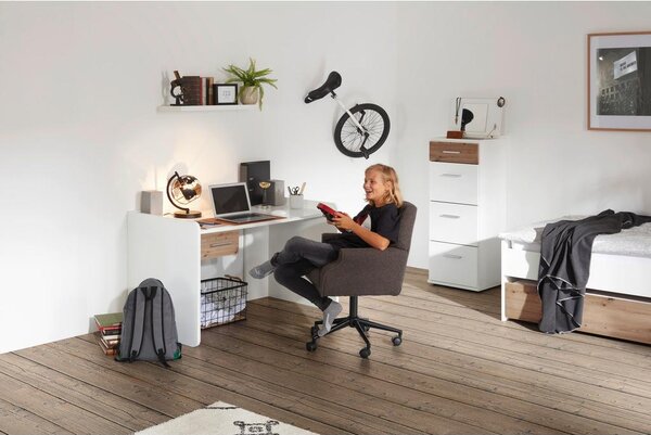 Modern Living Pisalna Miza Young, Bela, Barva Hrasta