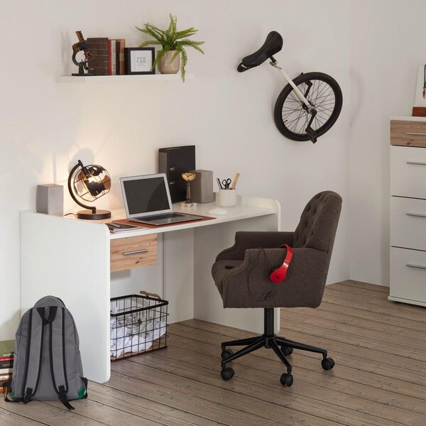 Modern Living Pisalna Miza Young, Bela, Barva Hrasta