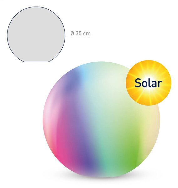 Calluna Solar LED krogla, CCT, RGB, Ø 35 cm